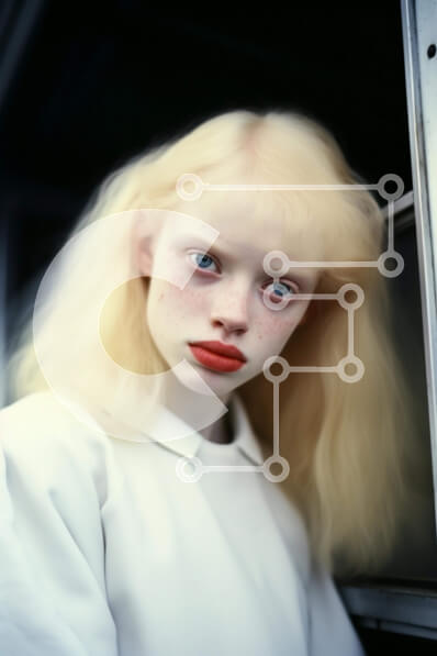 Intra Συλλεκτικό Ξύλινο Παζλ Plywood  4mm - Νεαρή γυναίκα με ξανθά μαλλιά και κοκκινωπά-πορτοκαλί μάτια Σε Ξύλινο Κουτί - Διαστάσεις Puzzle: 10x10 cm – 25 κομμάτια