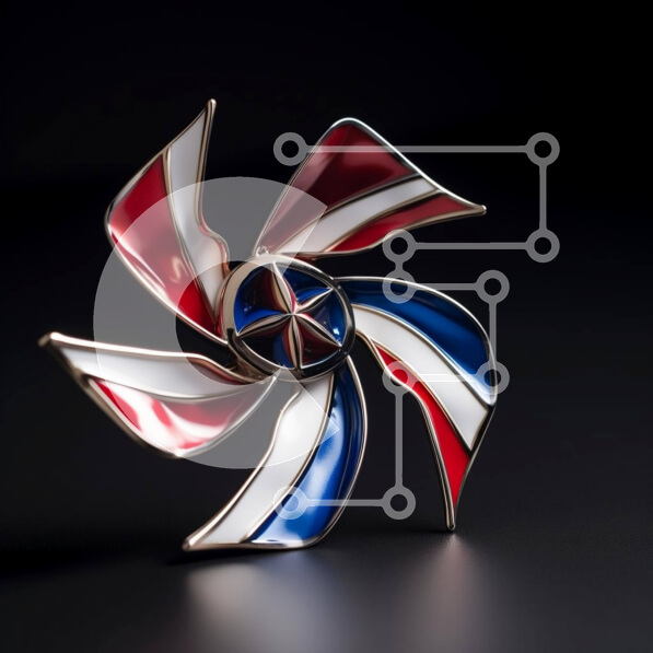 Intra Συλλεκτικό Ξύλινο Παζλ Plywood  4mm - Κόκκινο, λευκό και μπλε μεταλλικό αντικείμενο σε σχήμα αστεριού Σε Ξύλινο Κουτί - Διαστάσεις: 10x10 cm – 25 κομμάτια