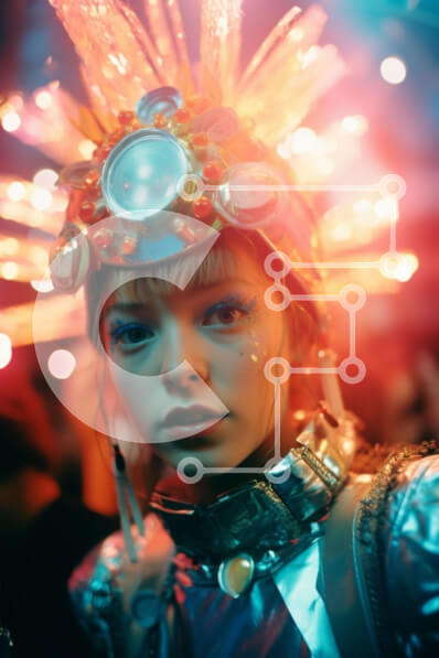 Intra Συλλεκτικό Ξύλινο Παζλ Plywood  4mm - Νεαρή γυναίκα με περίτεχνα κεφαλόδεσμο και μακιγιάζ Σε Ξύλινο Κουτί - Διαστάσεις Puzzle: 10x10 cm – 25 κομμάτια