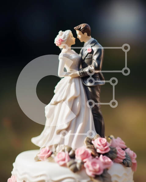 Intra Συλλεκτικό Ξύλινο Παζλ Plywood  4mm - Topper Γαμήλιας Τούρτας με Φιλιά Νύφης και Γαμπρού Σε Ξύλινο Κουτί - Διαστάσεις: 10x10 cm – 25 κομμάτια