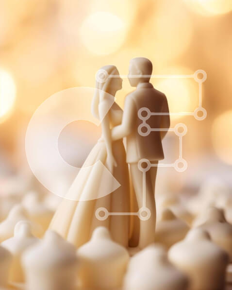 Σετ των 2 Intra Συλλεκτικό Ξύλινο Παζλ Plywood  4mm - Ειδώλιο νύφης και γαμπρού στην επίδειξη γαμήλιων κέικ Σε Ξύλινο Κουτί - Διαστάσεις: 10x10 cm – 25 κομμάτια