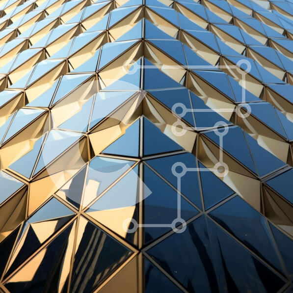 Intra Συλλεκτικό Ξύλινο Παζλ Plywood  4mm - Φουτουριστικό κτήριο με γεωμετρικά σχήματα Σε Ξύλινο Κουτί - Διαστάσεις Puzzle: 10x10 cm – 25 κομμάτια