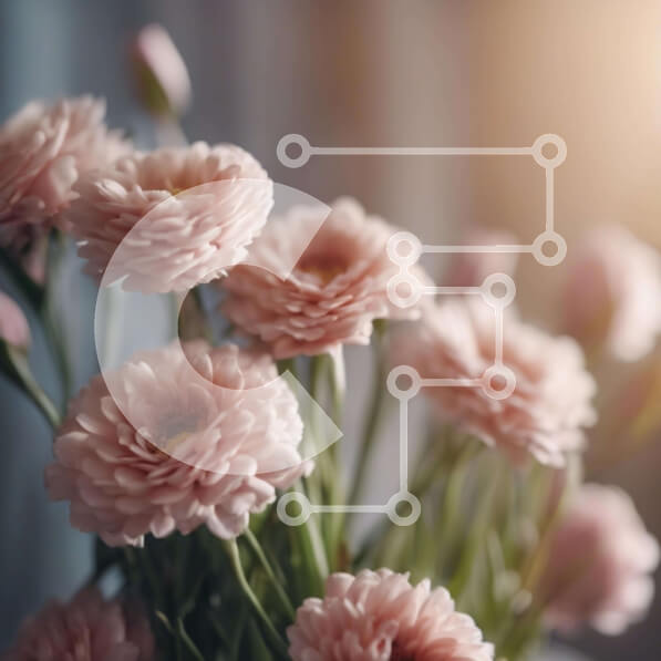 Intra Συλλεκτικό Ξύλινο Παζλ Plywood  4mm - Ζωντανά ροζ λουλούδια σε βάζο με φως του ήλιου Σε Ξύλινο Κουτί - Διαστάσεις: 10x10 cm – 25 κομμάτια