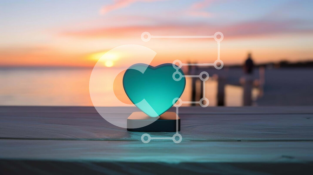 Intra Συλλεκτικό Ξύλινο Παζλ Plywood  4mm - Φωτιστικό σε σχήμα καρδιάς σε τραπέζι εξωτερικού χώρου κοντά στο νερό Σε Ξύλινο Κουτί - Διαστάσεις: 10x10 cm – 25 κομμάτια