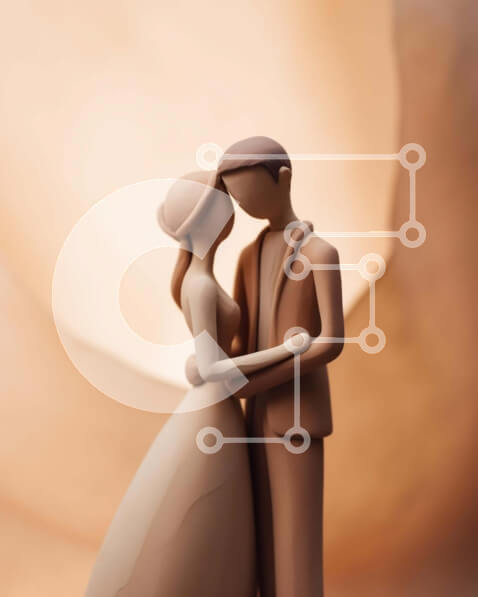 Intra Συλλεκτικό Ξύλινο Παζλ Plywood  4mm - Τοπέρ για γαμήλια τούρτα αγκαλιά και φιλί Σε Ξύλινο Κουτί - Διαστάσεις: 10x10 cm – 25 κομμάτια