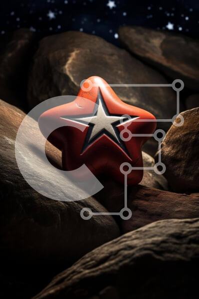 Intra Συλλεκτικό Ξύλινο Παζλ Plywood  4mm - Red Star on Rocks Σε Ξύλινο Κουτί - Διαστάσεις: 10x10 cm – 25 κομμάτια