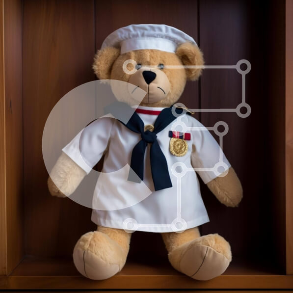 Intra Συλλεκτικό Ξύλινο Παζλ Plywood  4mm - Teddy Bear με ενδυμασία Sailor Σε Ξύλινο Κουτί - Διαστάσεις: 10x10 cm – 25 κομμάτια