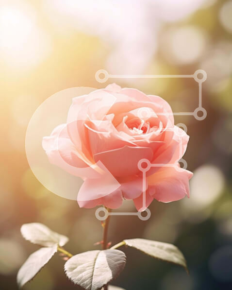 Intra Συλλεκτικό Ξύλινο Παζλ Plywood  4mm - Μονό ροζ τριαντάφυλλο στη φύση Σε Ξύλινο Κουτί - Διαστάσεις: 10x10 cm – 25 κομμάτια