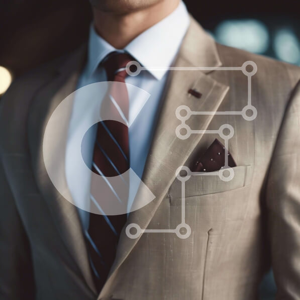 Σετ των 2 Intra Συλλεκτικό Ξύλινο Παζλ Plywood  4mm - Κομψός άνδρας με μαύρισμα στολή και κόκκινη γραβάτα Σε Ξύλινο Κουτί - Διαστάσεις: 10x10 cm – 25 κομμάτια