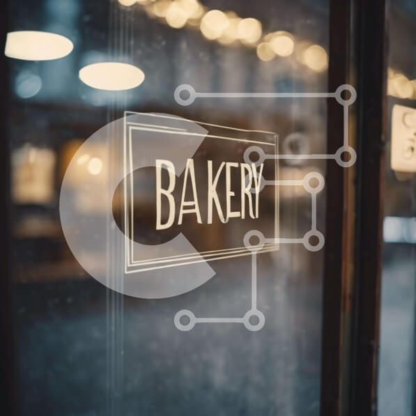 Intra Συλλεκτικό Ξύλινο Παζλ Plywood  4mm - Σημάδι αρτοποιείου στη γυάλινη πόρτα Σε Ξύλινο Κουτί - Διαστάσεις Puzzle: 10x10 cm – 25 κομμάτια