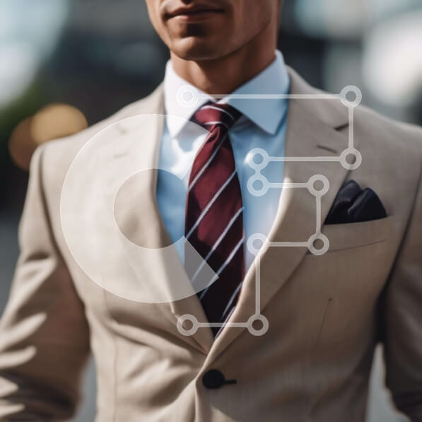 Intra Συλλεκτικό Ξύλινο Παζλ Plywood  4mm - Άνδρας με μαύρισμα στολή και ριγέ γραβάτα Σε Ξύλινο Κουτί - Διαστάσεις Puzzle: 10x10 cm – 25 κομμάτια