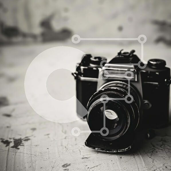 Intra Συλλεκτικό Ξύλινο Παζλ Plywood  4mm - Vintage κάμερα σε ένα τραπέζι Σε Ξύλινο Κουτί - Διαστάσεις: 10x10 cm – 25 κομμάτια