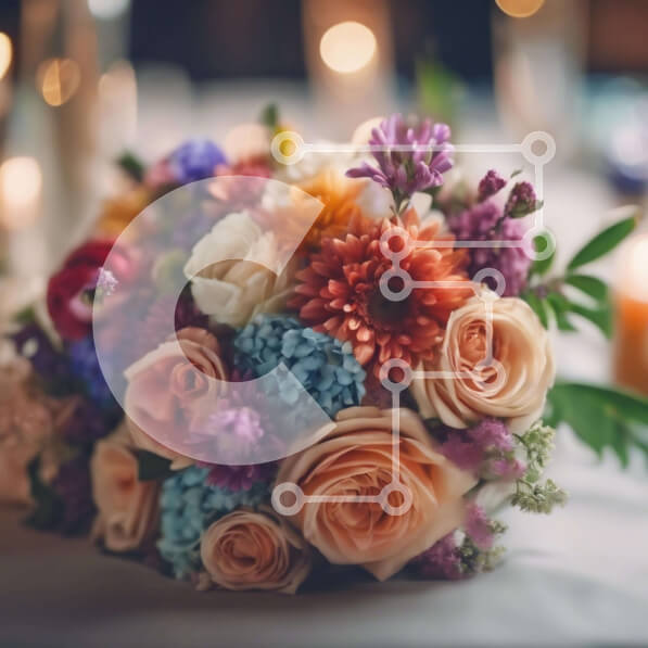 Intra Συλλεκτικό Ξύλινο Παζλ Plywood  4mm - Πολύχρωμο μπουκέτο λουλουδιών στο τραπέζι με κεριά και διακοσμητικά Σε Ξύλινο Κουτί - Διαστάσεις: 10x10 cm – 25 κομμάτια