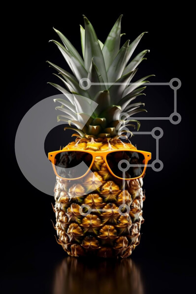 Intra Συλλεκτικό Ξύλινο Παζλ Plywood  4mm - Party-Ready ανανάς με γυαλιά ηλίου Σε Ξύλινο Κουτί - Διαστάσεις: 10x10 cm – 25 κομμάτια