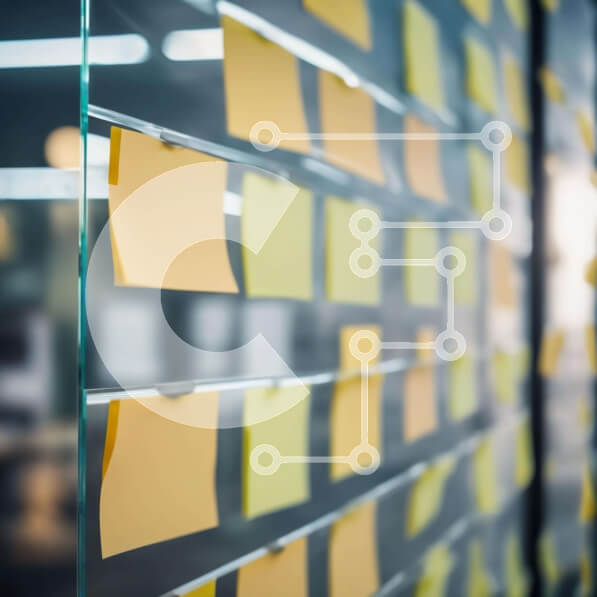 Intra Συλλεκτικό Ξύλινο Παζλ Plywood  4mm - Γυάλινος τοίχος καλυμμένος με κίτρινες νότες post-It Σε Ξύλινο Κουτί - Διαστάσεις Puzzle: 10x10 cm – 25 κομμάτια