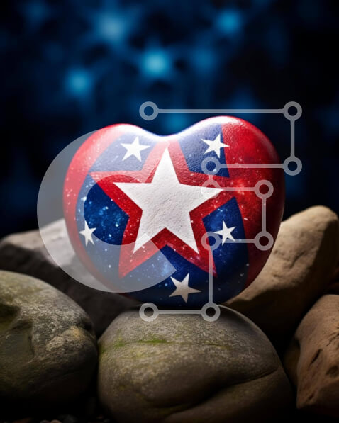 Intra Συλλεκτικό Ξύλινο Παζλ Plywood  4mm - Ροκ σε σχήμα καρδιάς με αστέρια Σε Ξύλινο Κουτί - Διαστάσεις: 10x10 cm – 25 κομμάτια