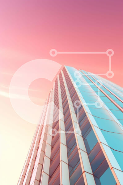 Intra Συλλεκτικό Ξύλινο Παζλ Plywood  4mm - Αφηρημένη ζωγραφική του σύγχρονου ουρανοξύστη με γυάλινες επιφάνειες Σε Ξύλινο Κουτί - Διαστάσεις Puzzle: 10x10 cm – 25 κομμάτια