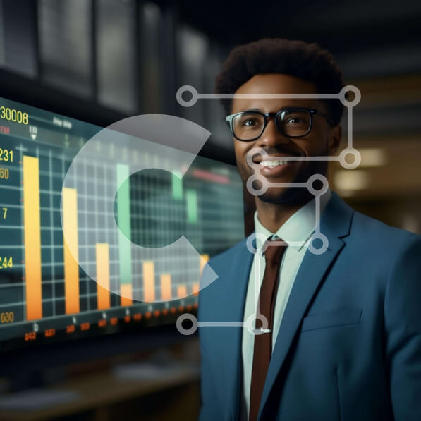 Intra Συλλεκτικό Ξύλινο Παζλ Plywood  4mm - Επιχειρηματίας με γραφήματα και γραφήματα στην οθόνη LCD Σε Ξύλινο Κουτί - Διαστάσεις Puzzle: 10x10 cm – 25 κομμάτια