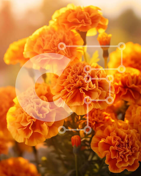 Intra Συλλεκτικό Ξύλινο Παζλ Plywood  4mm - Πολύχρωμο μπουκέτο με πορτοκαλί λουλούδια Σε Ξύλινο Κουτί - Διαστάσεις: 10x10 cm – 25 κομμάτια