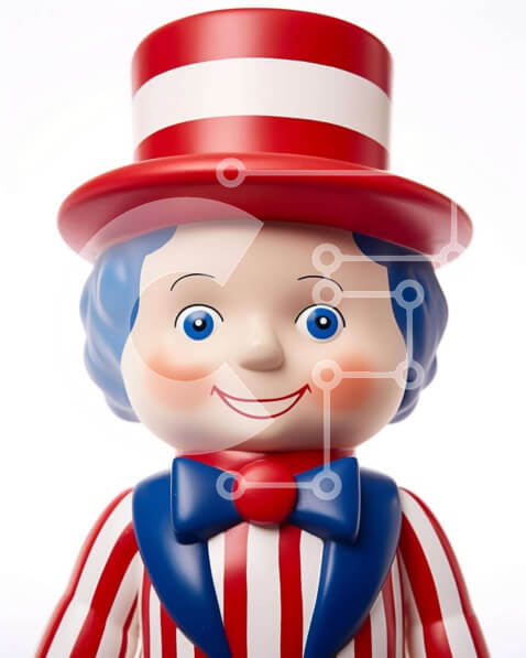 Intra Συλλεκτικό Ξύλινο Παζλ Plywood  4mm - Γάτα παιχνίδι με το καπέλο με ριγέ στολή Σε Ξύλινο Κουτί - Διαστάσεις: 10x10 cm – 25 κομμάτια