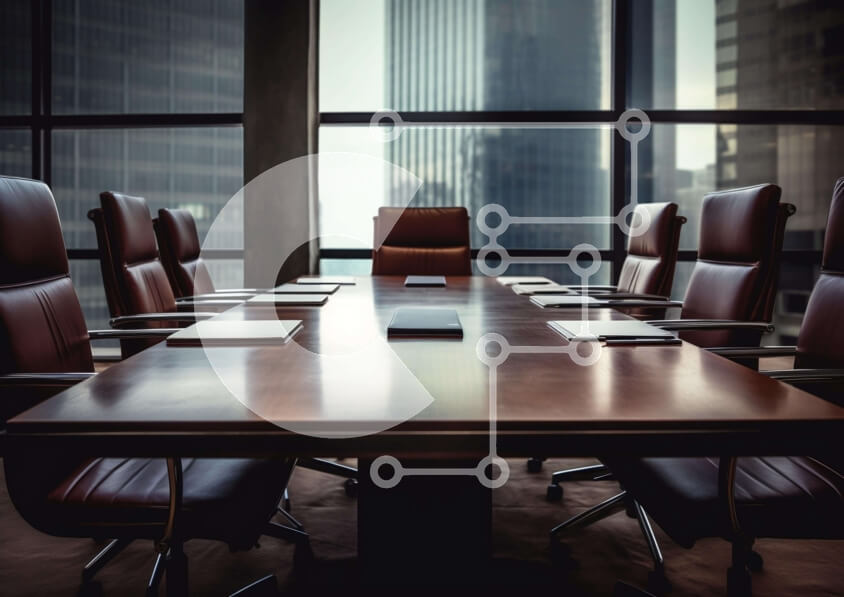 Intra Συλλεκτικό Ξύλινο Παζλ Plywood  4mm - Αίθουσα επαγγελματικών συσκέψεων με τραπέζι συνεδριάσεων και φορητό υπολογιστή Σε Ξύλινο Κουτί - Διαστάσεις Puzzle: 10x10 cm – 25 κομμάτια