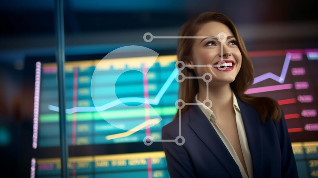 Intra Συλλεκτικό Ξύλινο Παζλ Plywood  4mm - Χαμογελώντας επιχειρηματίας με τα οικονομικά διαγράμματα Σε Ξύλινο Κουτί - Διαστάσεις Puzzle: 10x10 cm – 25 κομμάτια