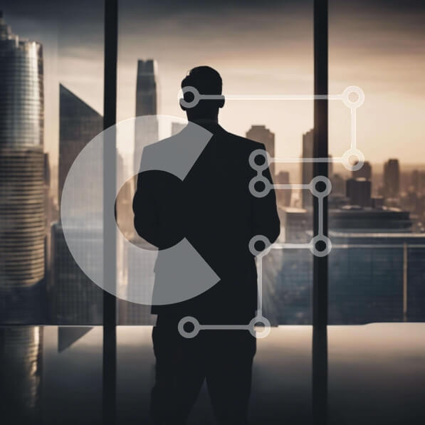 Intra Συλλεκτικό Ξύλινο Παζλ Plywood  4mm - Επιχειρηματίας σιλουέτα στο γραφείο Σε Ξύλινο Κουτί - Διαστάσεις Puzzle: 10x10 cm – 25 κομμάτια