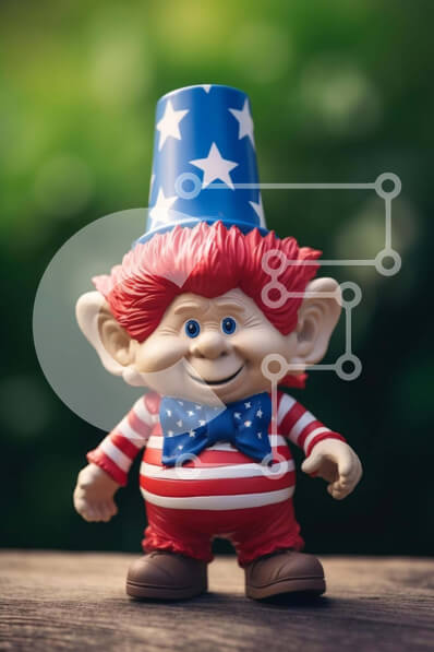 Intra Συλλεκτικό Ξύλινο Παζλ Plywood  4mm - Ειδώλιο παιχνιδιών με πατριωτική ενδυμασία με αστέρια Σε Ξύλινο Κουτί - Διαστάσεις: 10x10 cm – 25 κομμάτια