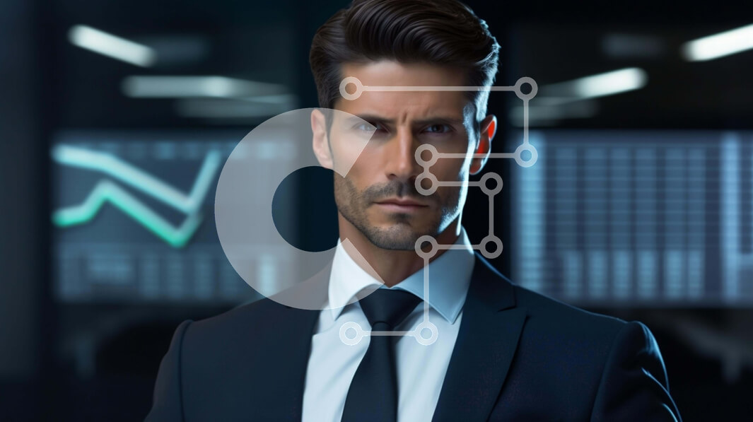 Intra Συλλεκτικό Ξύλινο Παζλ Plywood  4mm - Άνδρας με επαγγελματική ενδυμασία με οθόνες Σε Ξύλινο Κουτί - Διαστάσεις Puzzle: 10x10 cm – 25 κομμάτια