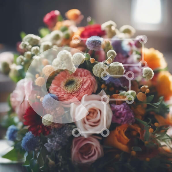 Intra Συλλεκτικό Ξύλινο Παζλ Plywood  4mm - Πολύχρωμο μπουκέτο λουλουδιών σε ανοιχτό τραπέζι Σε Ξύλινο Κουτί - Διαστάσεις: 10x10 cm – 25 κομμάτια