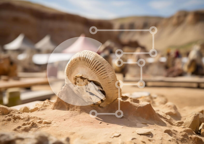 Intra Συλλεκτικό Ξύλινο Παζλ Plywood  4mm - Σκηνή της ερήμου με σκηνές και ανθρώπους Σε Ξύλινο Κουτί - Διαστάσεις: 10x10 cm – 25 κομμάτια