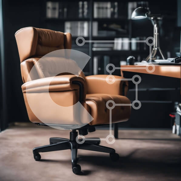 Intra Συλλεκτικό Ξύλινο Παζλ Plywood  4mm - Άνετος χώρος γραφείου με δερμάτινη καρέκλα Σε Ξύλινο Κουτί - Διαστάσεις Puzzle: 10x10 cm – 25 κομμάτια