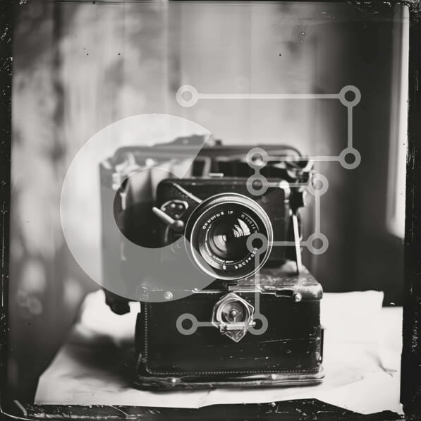 Intra Συλλεκτικό Ξύλινο Παζλ Plywood  4mm - Vintage κάμερα στο τραπέζι Σε Ξύλινο Κουτί - Διαστάσεις: 10x10 cm – 25 κομμάτια