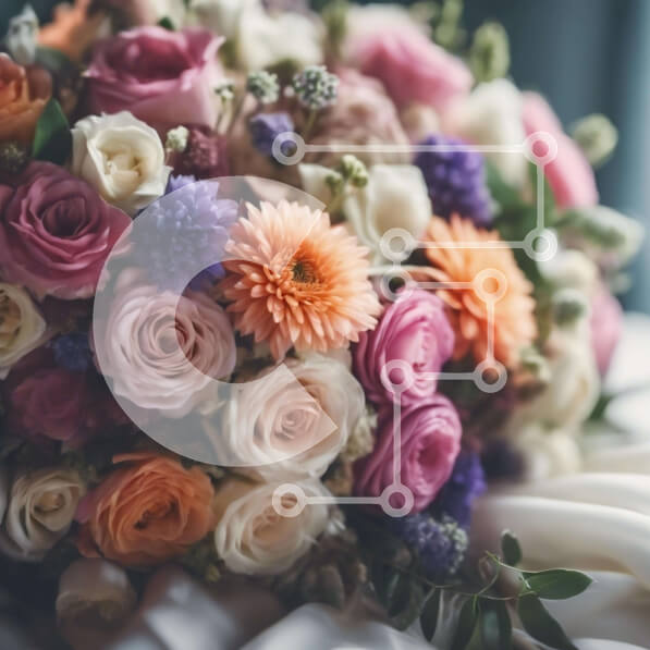 Intra Συλλεκτικό Ξύλινο Παζλ Plywood  4mm - Πολύχρωμο μπουκέτο λουλουδιών σε κομψό λευκό τραπεζομάντιλο Σε Ξύλινο Κουτί - Διαστάσεις: 10x10 cm – 25 κομμάτια