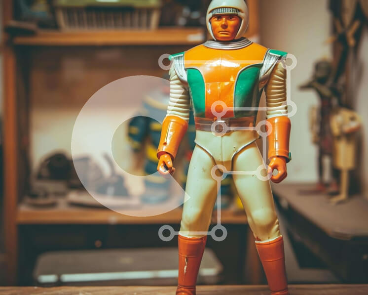 Intra Συλλεκτικό Ξύλινο Παζλ Plywood  4mm - Πορτοκαλί και λευκή φιγούρα δράσης σε ξύλινο τραπέζι Σε Ξύλινο Κουτί - Διαστάσεις: 10x10 cm – 25 κομμάτια