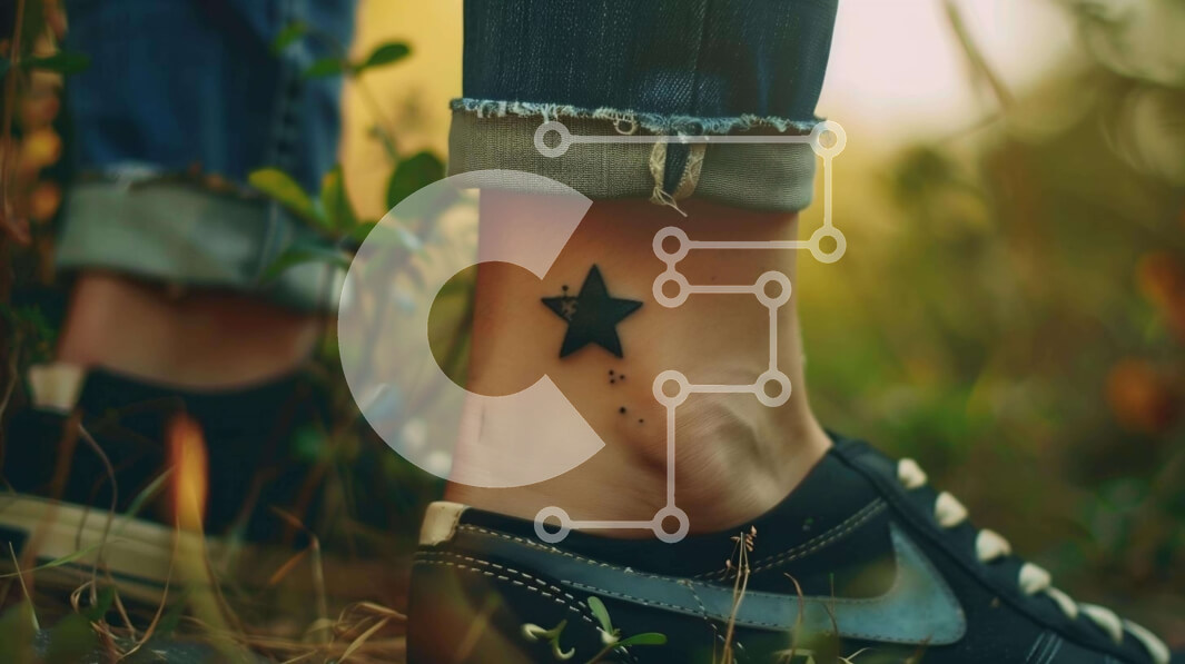 Intra Συλλεκτικό Ξύλινο Παζλ Plywood  4mm - Άτομο με Star Tattoo και Blue Jeans Σε Ξύλινο Κουτί - Διαστάσεις Puzzle: 10x10 cm – 25 κομμάτια