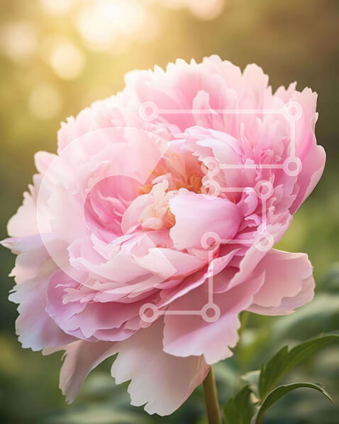 Intra Συλλεκτικό Ξύλινο Παζλ Plywood  4mm - Ροζ λουλούδι παιώνιας σε άνθιση Σε Ξύλινο Κουτί - Διαστάσεις: 10x10 cm – 25 κομμάτια