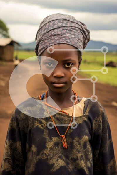 Intra Συλλεκτικό Ξύλινο Παζλ Plywood  4mm - Νεαρό κορίτσι με παραδοσιακή ενδυμασία που στέκεται στο ανοιχτό πεδίο Σε Ξύλινο Κουτί - Διαστάσεις Puzzle: 10x10 cm – 25 κομμάτια