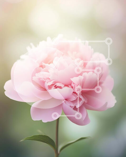 Intra Συλλεκτικό Ξύλινο Παζλ Plywood  4mm - Ροζ λουλούδι παιώνιας με φόντο Bokeh Σε Ξύλινο Κουτί - Διαστάσεις: 10x10 cm – 25 κομμάτια