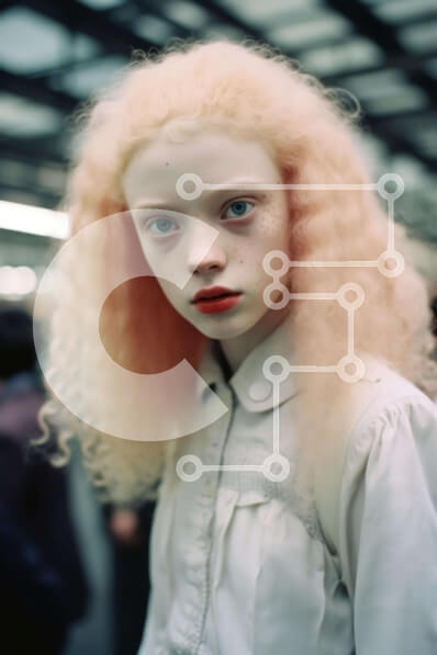 Intra Συλλεκτικό Ξύλινο Παζλ Plywood  4mm - Νεαρή γυναίκα με ροζ μαλλιά Σε Ξύλινο Κουτί - Διαστάσεις Puzzle: 10x10 cm – 25 κομμάτια