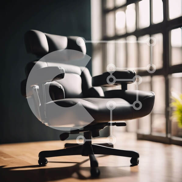 Intra Συλλεκτικό Ξύλινο Παζλ Plywood  4mm - Μαύρη καρέκλα γραφείου από ανοιχτό παράθυρο Σε Ξύλινο Κουτί - Διαστάσεις Puzzle: 10x10 cm – 25 κομμάτια