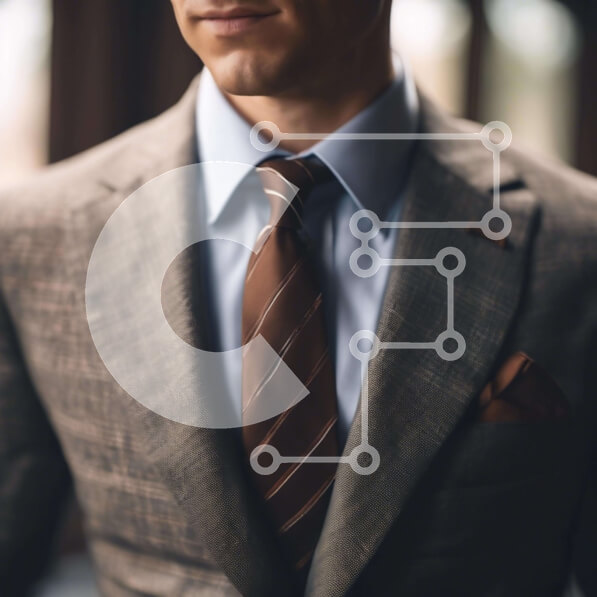 Intra Συλλεκτικό Ξύλινο Παζλ Plywood  4mm - Άνδρας με γκρι κοστούμι και καφέ γραβάτα Σε Ξύλινο Κουτί - Διαστάσεις Puzzle: 10x10 cm – 25 κομμάτια