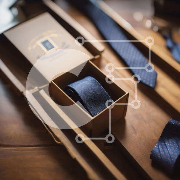 Σετ των 2 Intra Συλλεκτικό Ξύλινο Παζλ Plywood  4mm - Κομψές μπλε γραβάτες και μανικετόκουμπα Σε Ξύλινο Κουτί - Διαστάσεις: 10x10 cm – 25 κομμάτια