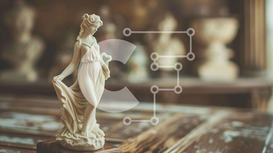 Intra Συλλεκτικό Ξύλινο Παζλ Plywood  4mm - Λευκό άγαλμα σε ξύλινο τραπέζι Σε Ξύλινο Κουτί - Διαστάσεις Puzzle: 10x10 cm – 25 κομμάτια