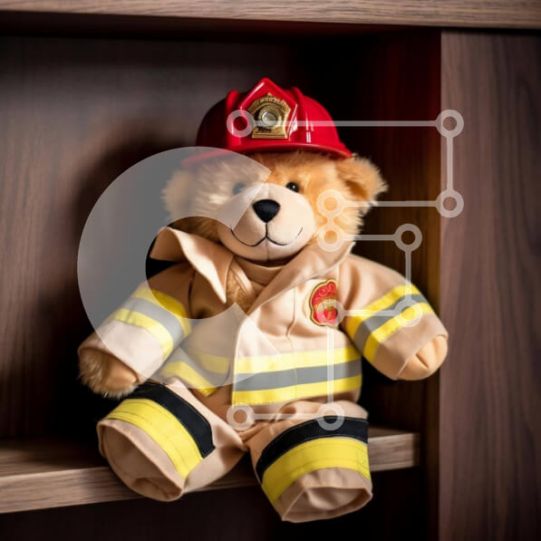 Intra Συλλεκτικό Ξύλινο Παζλ Plywood  4mm - Αρκουδάκι με στολή πυροσβέστη Σε Ξύλινο Κουτί - Διαστάσεις: 10x10 cm – 25 κομμάτια