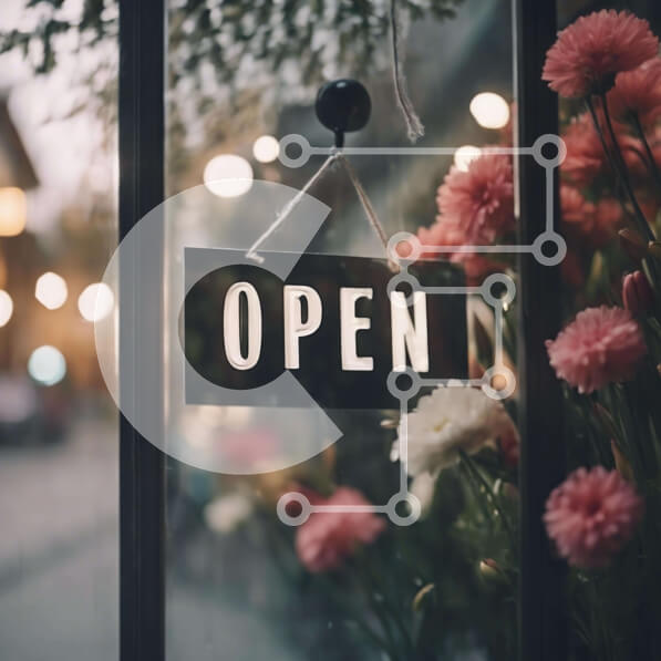 Intra Συλλεκτικό Ξύλινο Παζλ Plywood  4mm - Ανοιχτό σημάδι με ροζ λουλούδια σε νυχτερινό περιβάλλον Σε Ξύλινο Κουτί - Διαστάσεις Puzzle: 10x10 cm – 25 κομμάτια