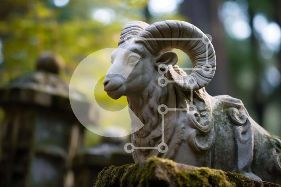 Intra Συλλεκτικό Ξύλινο Παζλ Plywood  4mm - Άγαλμα του κριαριού στο δάσος Σε Ξύλινο Κουτί - Διαστάσεις: 10x10 cm – 25 κομμάτια