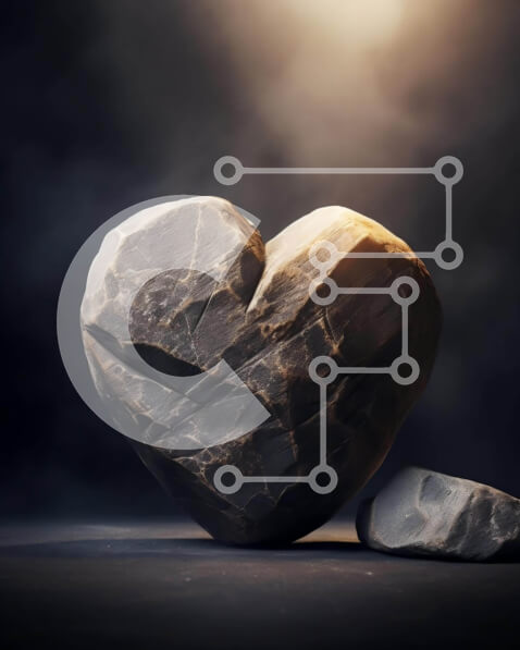 Intra Συλλεκτικό Ξύλινο Παζλ Plywood  4mm - Ροκ σε σχήμα καρδιάς και σπασμένα κομμάτια Σε Ξύλινο Κουτί - Διαστάσεις: 10x10 cm – 25 κομμάτια