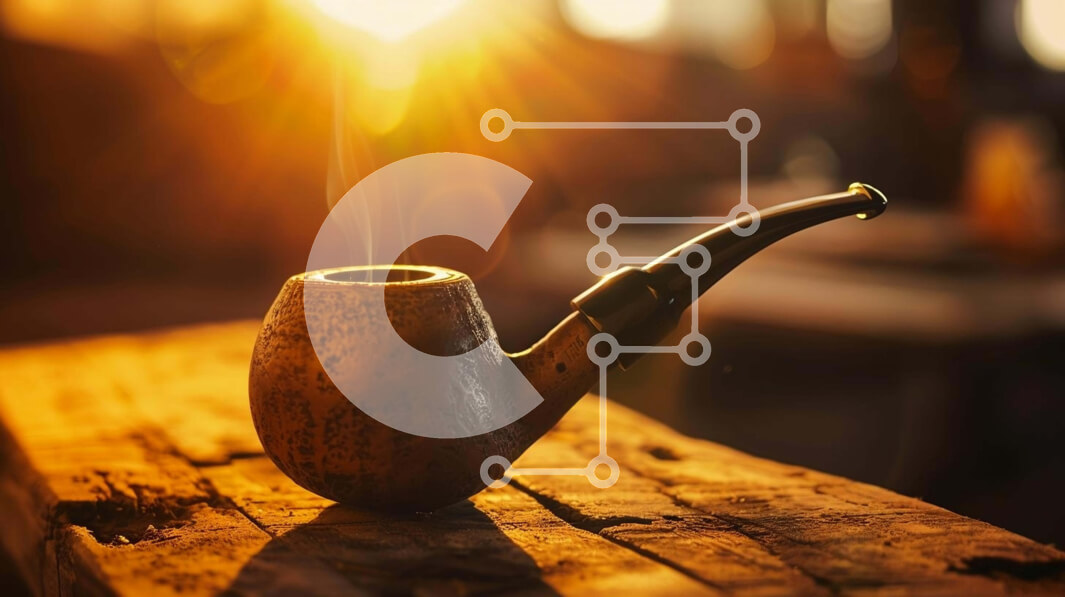 Intra Συλλεκτικό Ξύλινο Παζλ Plywood  4mm - Εκλεκτής ποιότητας πίπα καπνίσματος σε ξύλινο τραπέζι Σε Ξύλινο Κουτί - Διαστάσεις: 10x10 cm – 25 κομμάτια