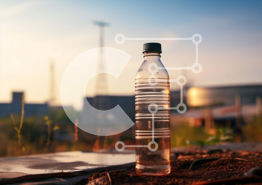 Intra Συλλεκτικό Ξύλινο Παζλ Plywood  4mm - Άδειο μπουκάλι νερού σε αστικό περιβάλλον Σε Ξύλινο Κουτί - Διαστάσεις: 10x10 cm – 25 κομμάτια